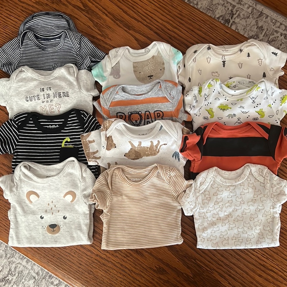 Bundle of 12 Newborn Short Sleeve Onesies!